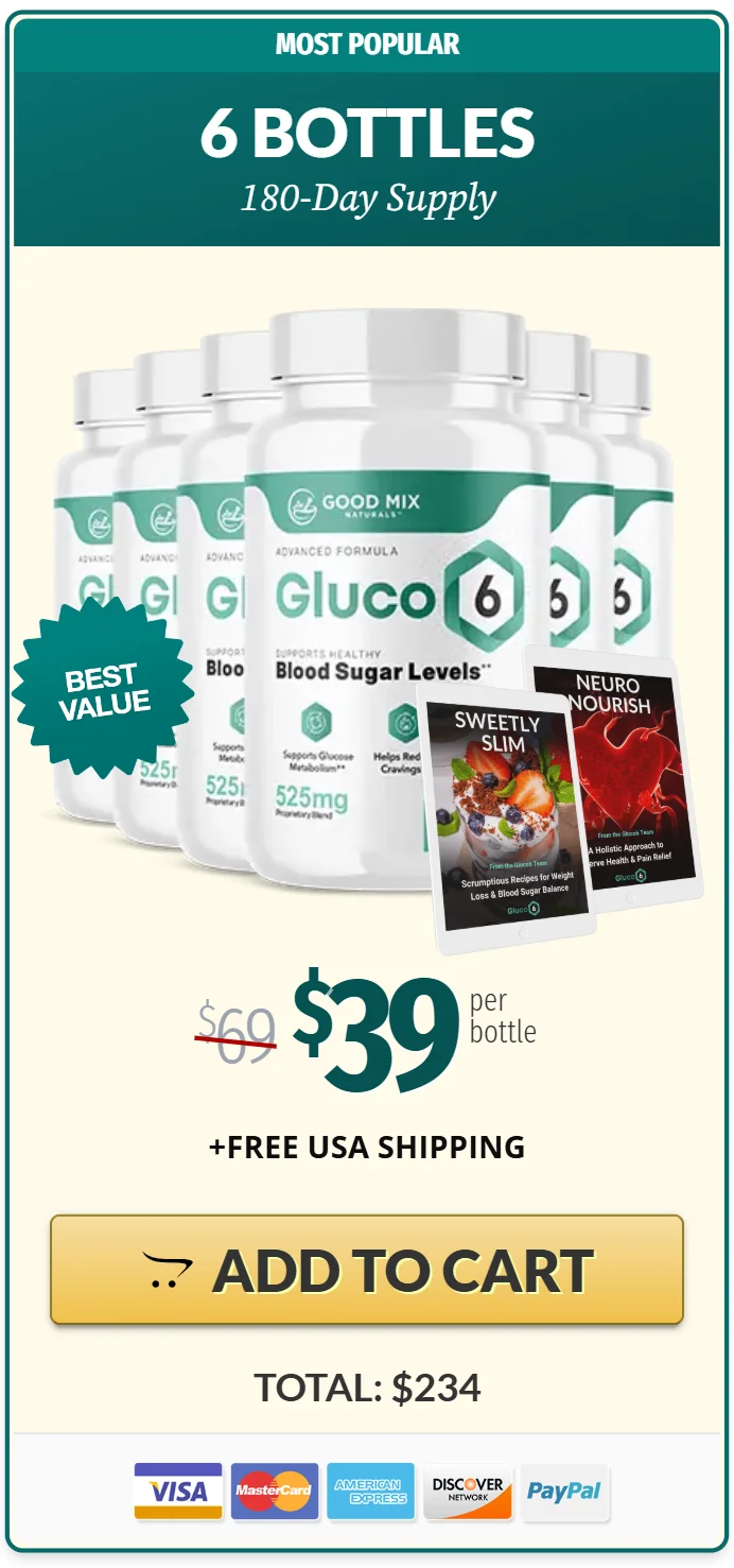 buy Gluco6 6 bottle now